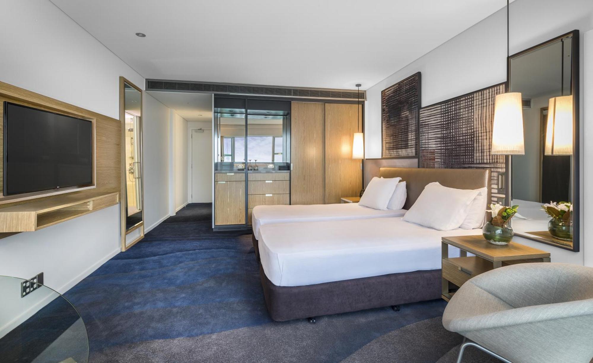 Deluxe Tweepersoonskamer met 2 Aparte Bedden en Uitzicht op de Haven