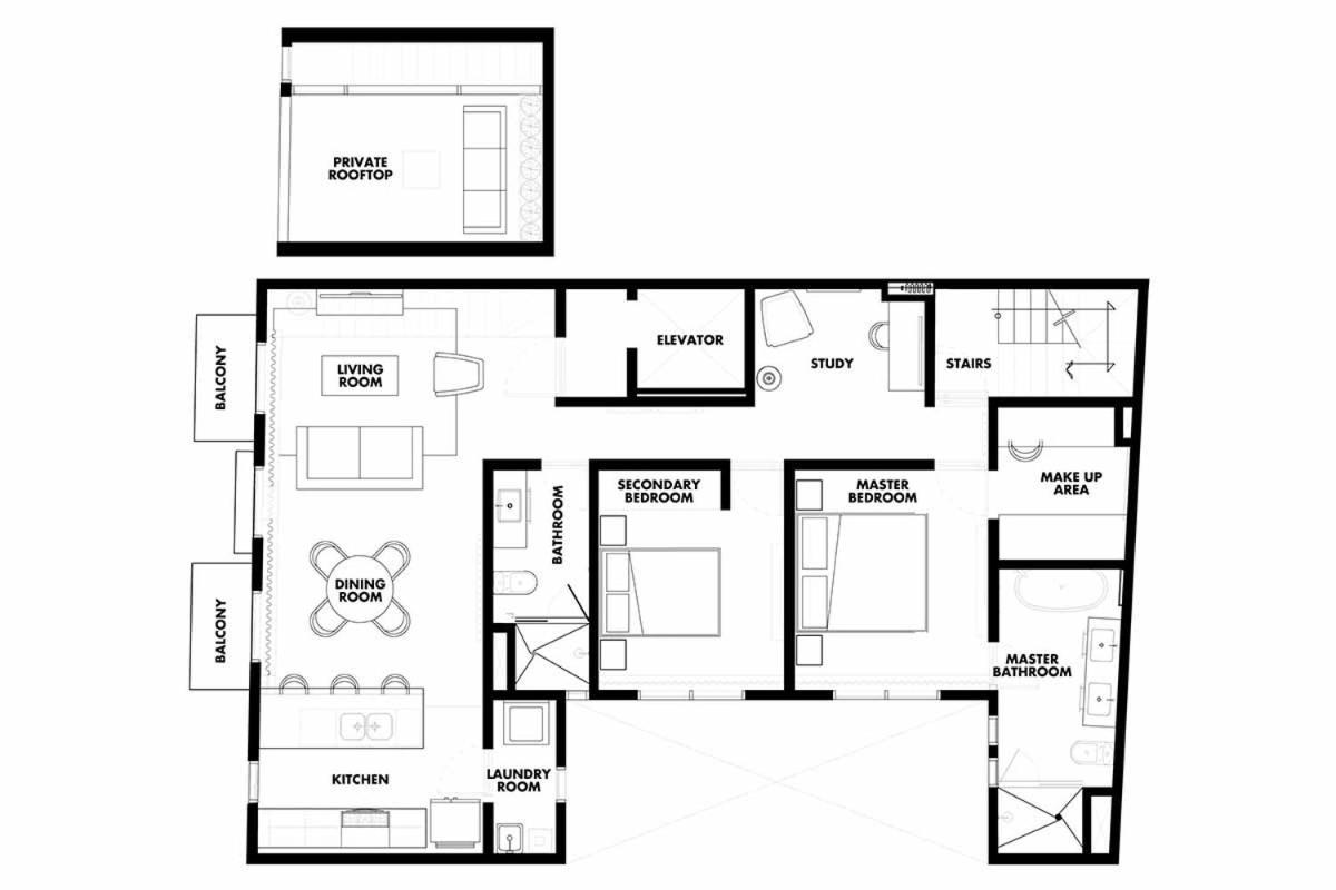 Two-Bedroom Apartment Terrace