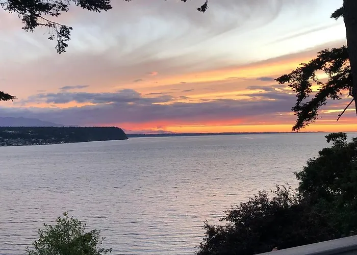 Waterfront, Sunsets And Mountains
