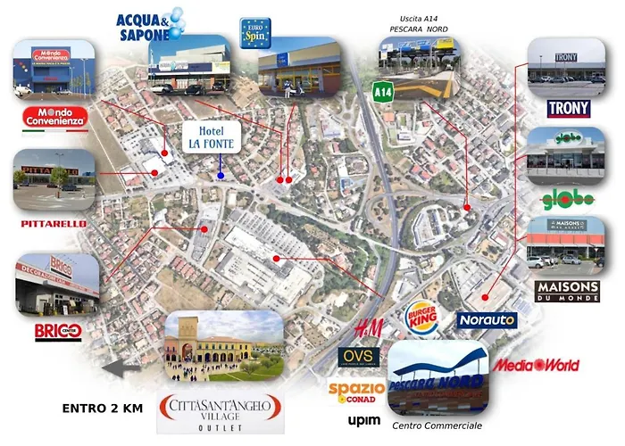Hotel La Fonte A 300M Uscita A14 Pescara Nord
