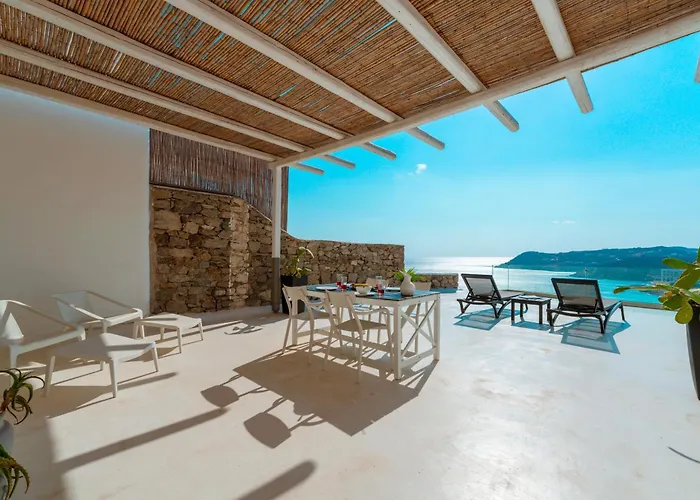 Panoramic Aegean Residence At Elia Beach Mykonos - Private & Exclusive