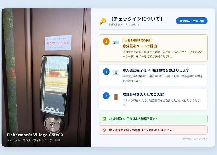 Gate80米子 無人宿 完全セルフ 予約メッセージ欄確認要す スマートロック 暗証番号チェックイン 素泊まり専門 アメニティ持参で格安滞在 セコム24H監視 駐車場7台
