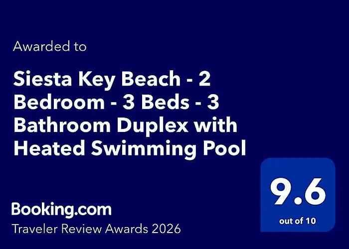 Siesta Key Beach - 2 Bedroom - 3 Beds - 3 Bathroom Duplex With Heated Swimming Pool