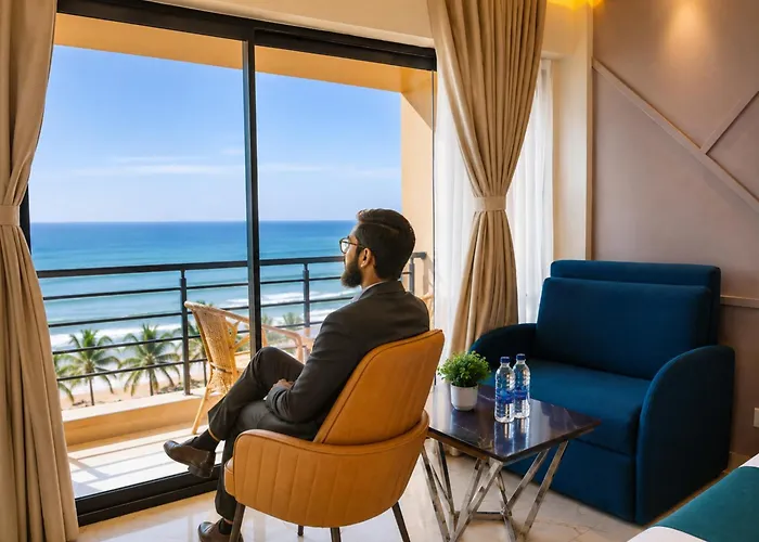 Wake Up To The Sound Of The Ocean Hotel Dreamland - Near Jagannath Temple - Beachfront Stay -All Rooms With Sea View & Private Balcony- Free Wi-Fi #Free Parking #Lift - Multi-Cuisine Restaurant - Spacious Luxury Rooms - One Of The Top-Rated Hotels In